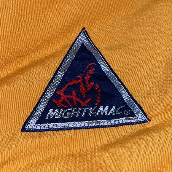 Vintage MIGHTY-MAC jacket w/hood in school bus yellow Sz. 42 unisex T-Bar Zipper - Picture 12 of 16